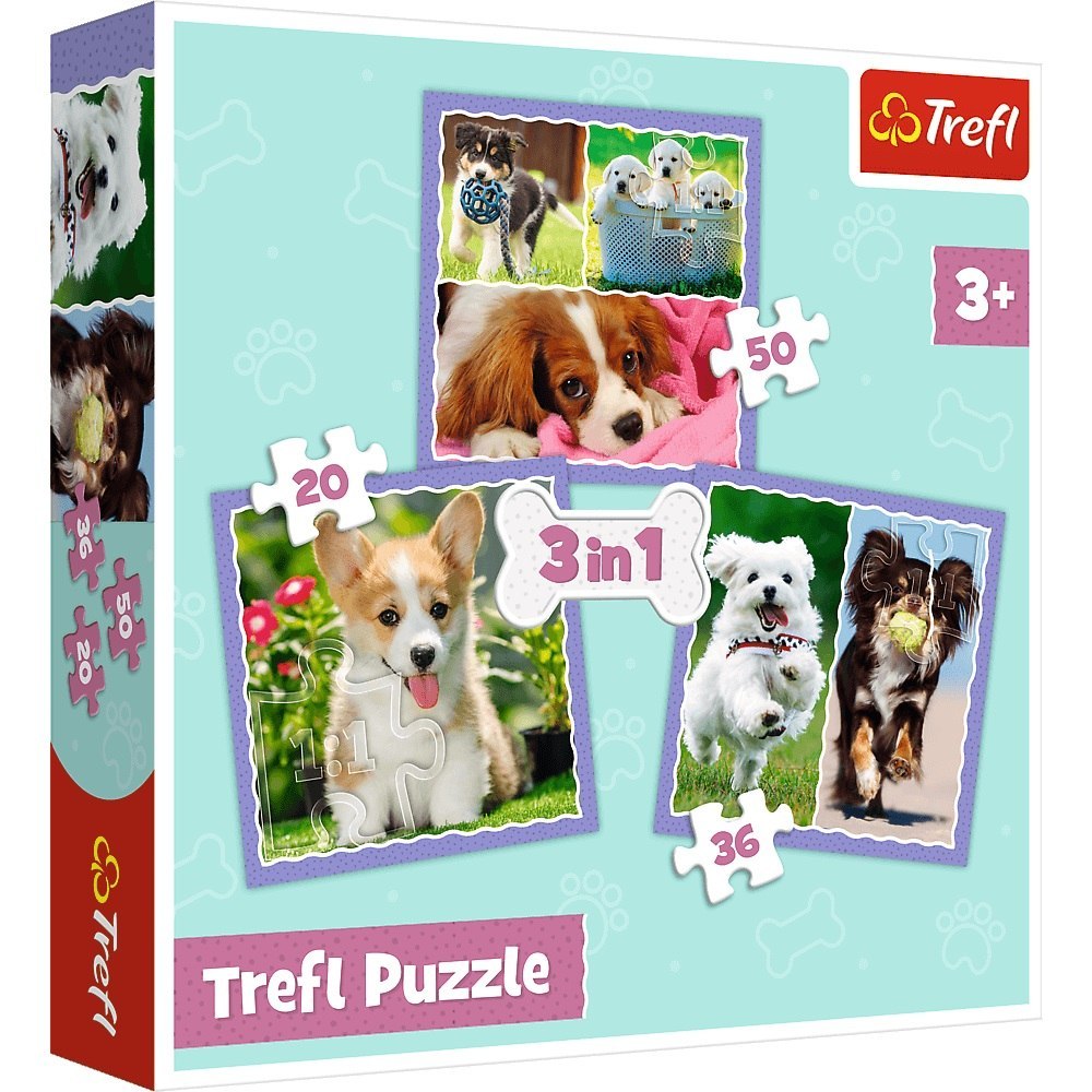 PUZZLE 3IN1 CANI CARINI PUD TREFL 34854 TR